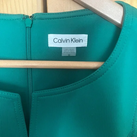 NWT Calvin Klein Midi Sleeveless Scuba Dress with Belt Sz 10 - Picture 6 of 10